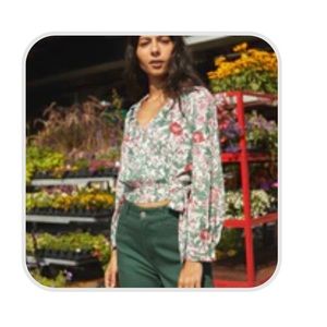 Frank and Oak botanical print blouse